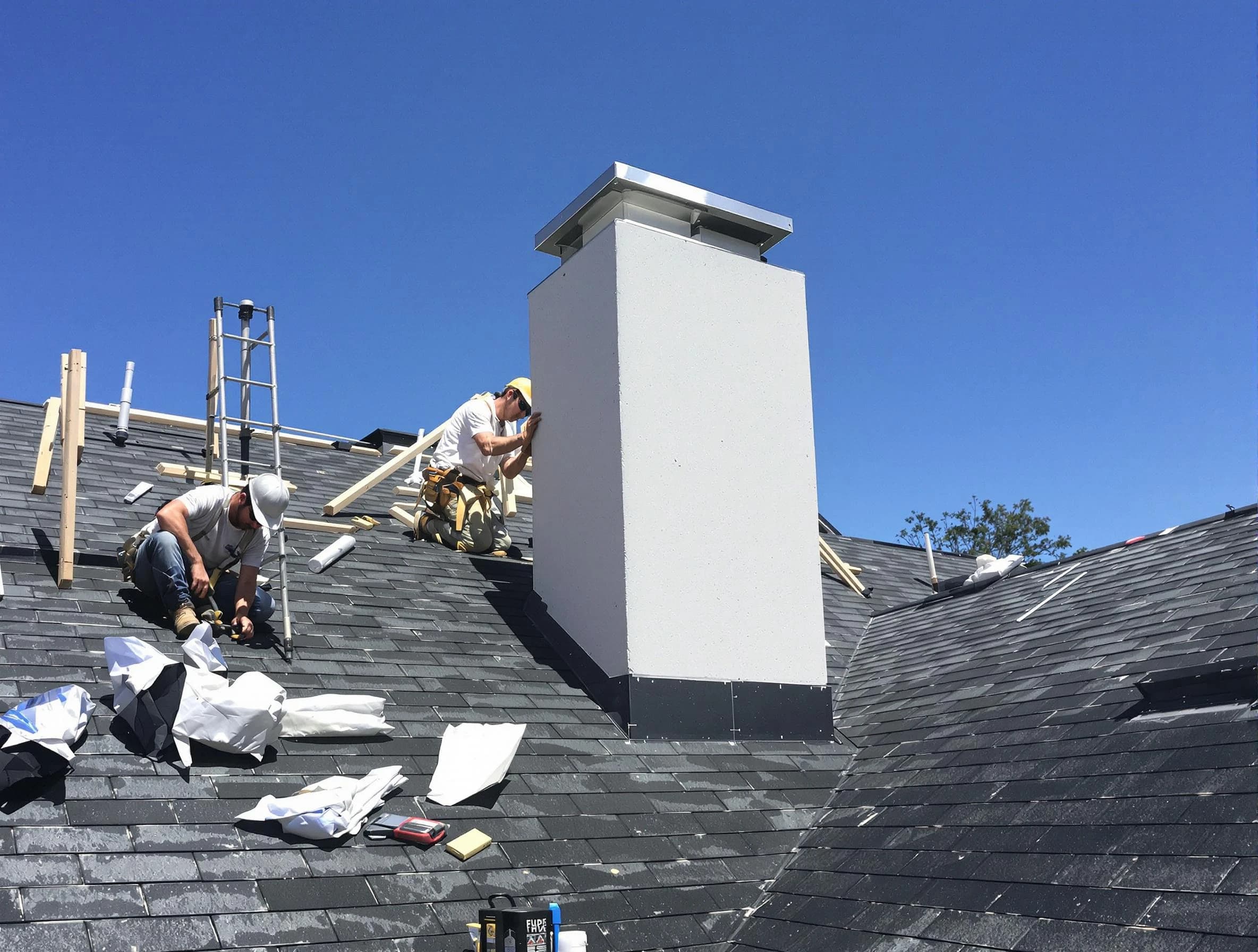 Vestavia Hills Chimney Sweep crew installing a new chimney in Vestavia Hills, AL