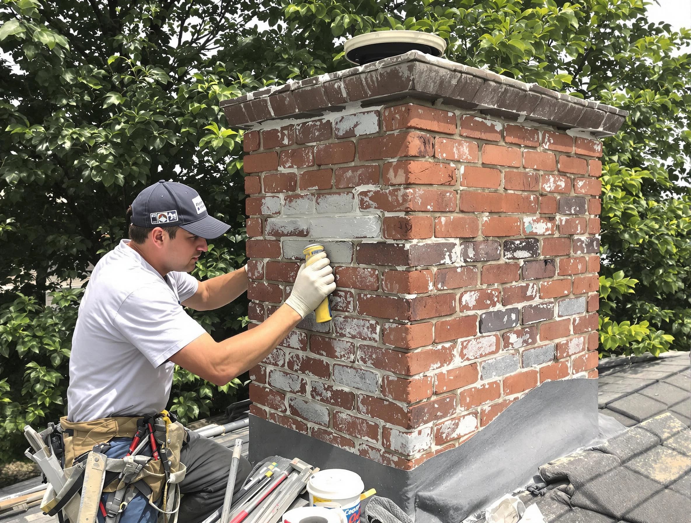 Vestavia Hills Chimney Sweep restoring an aging chimney in Vestavia Hills, AL