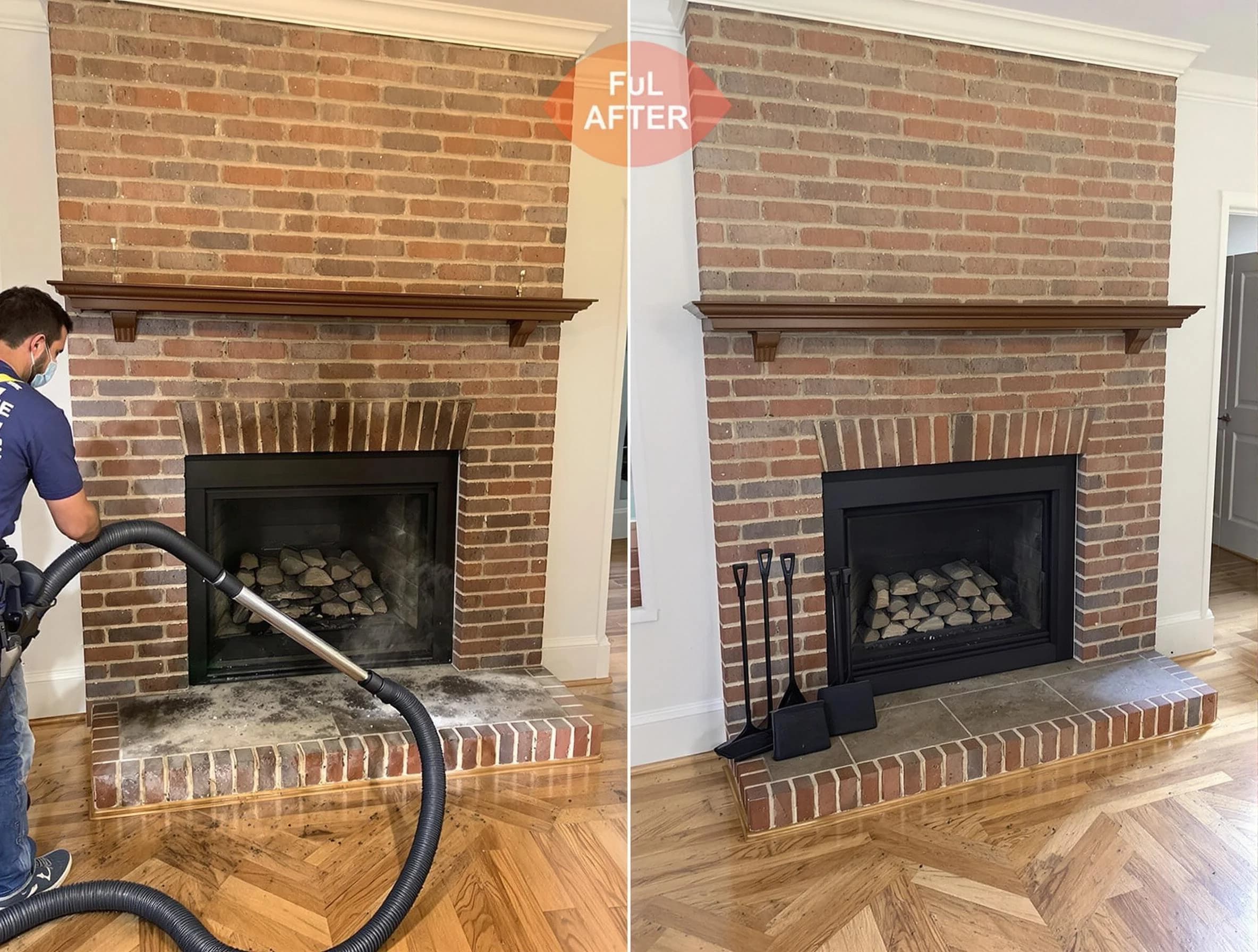 Vestavia Hills Chimney Sweep carefully sanitizing a fireplace in Vestavia Hills, AL