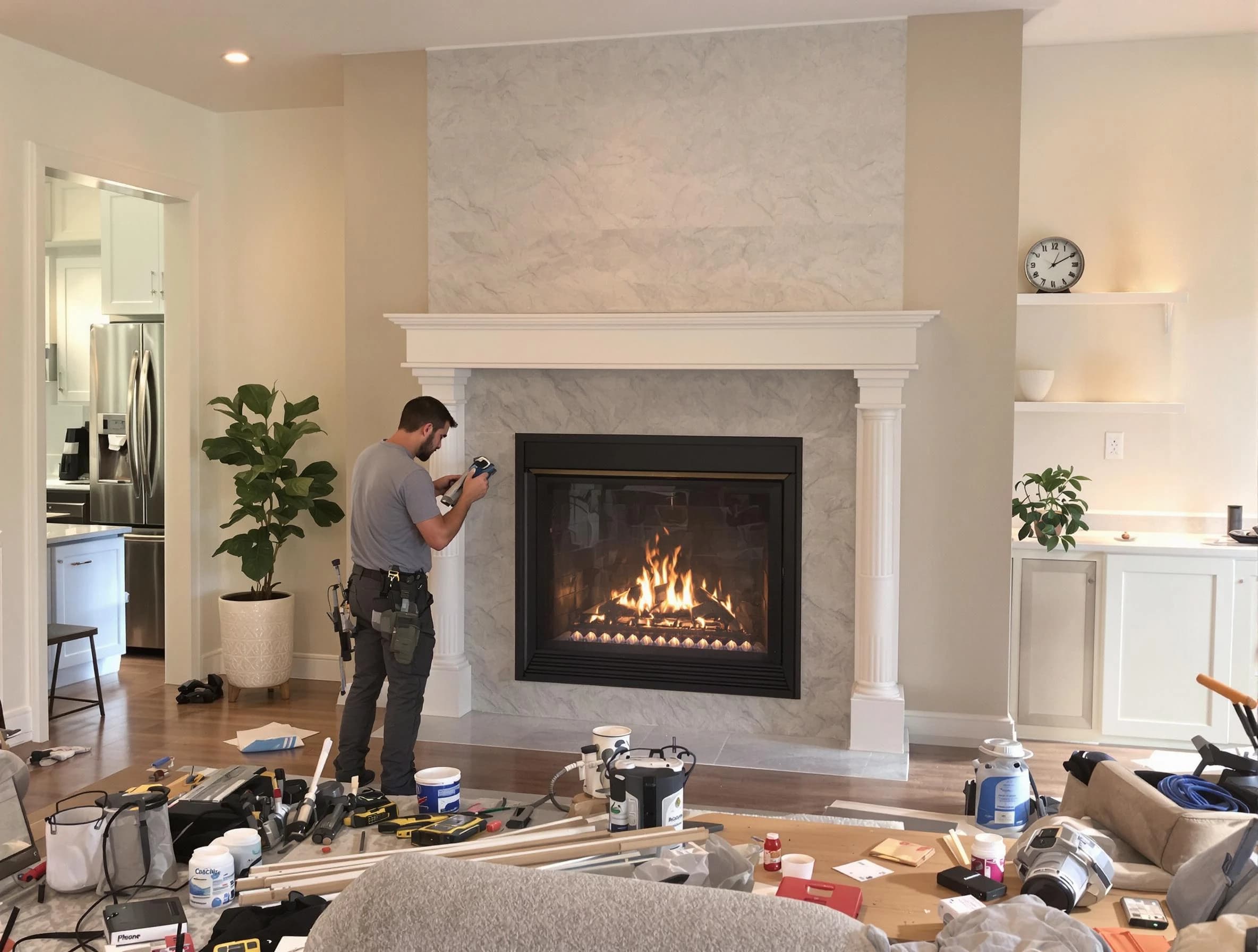 Newly installed fireplace by Vestavia Hills Chimney Sweep in Vestavia Hills, AL