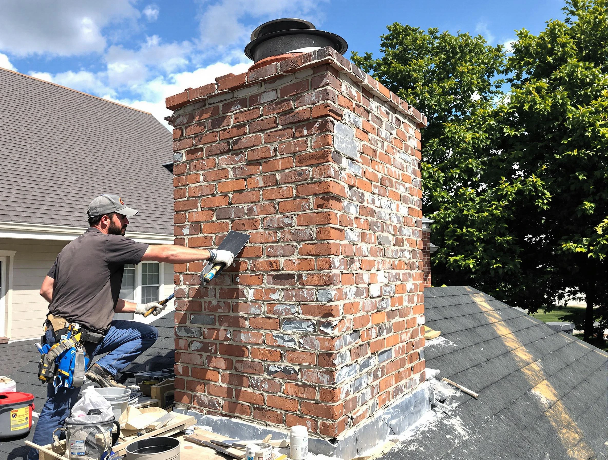 Completed chimney rebuild by Vestavia Hills Chimney Sweep in Vestavia Hills, AL