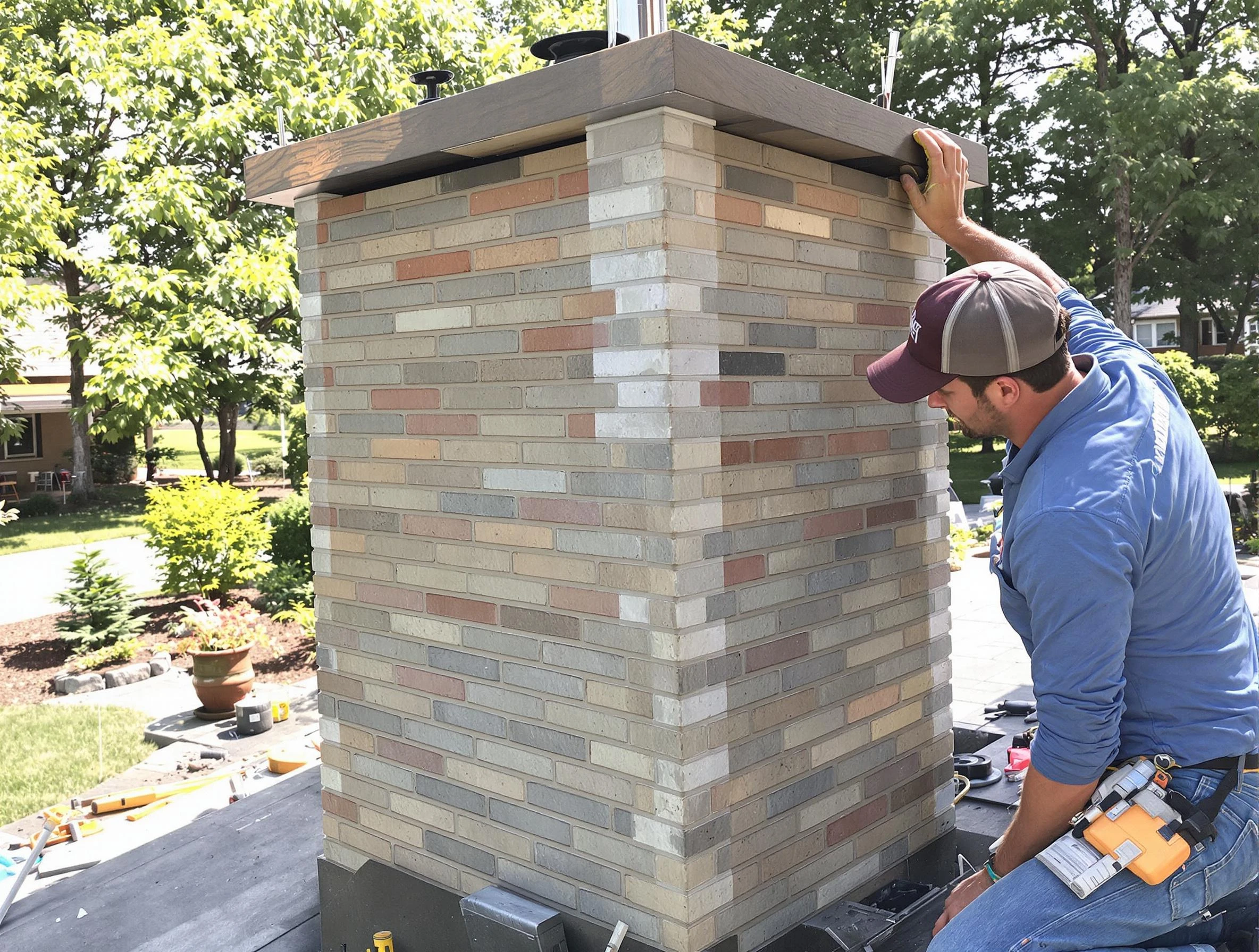 Vestavia Hills Chimney Sweep completing a modern chimney remodel in Vestavia Hills, AL