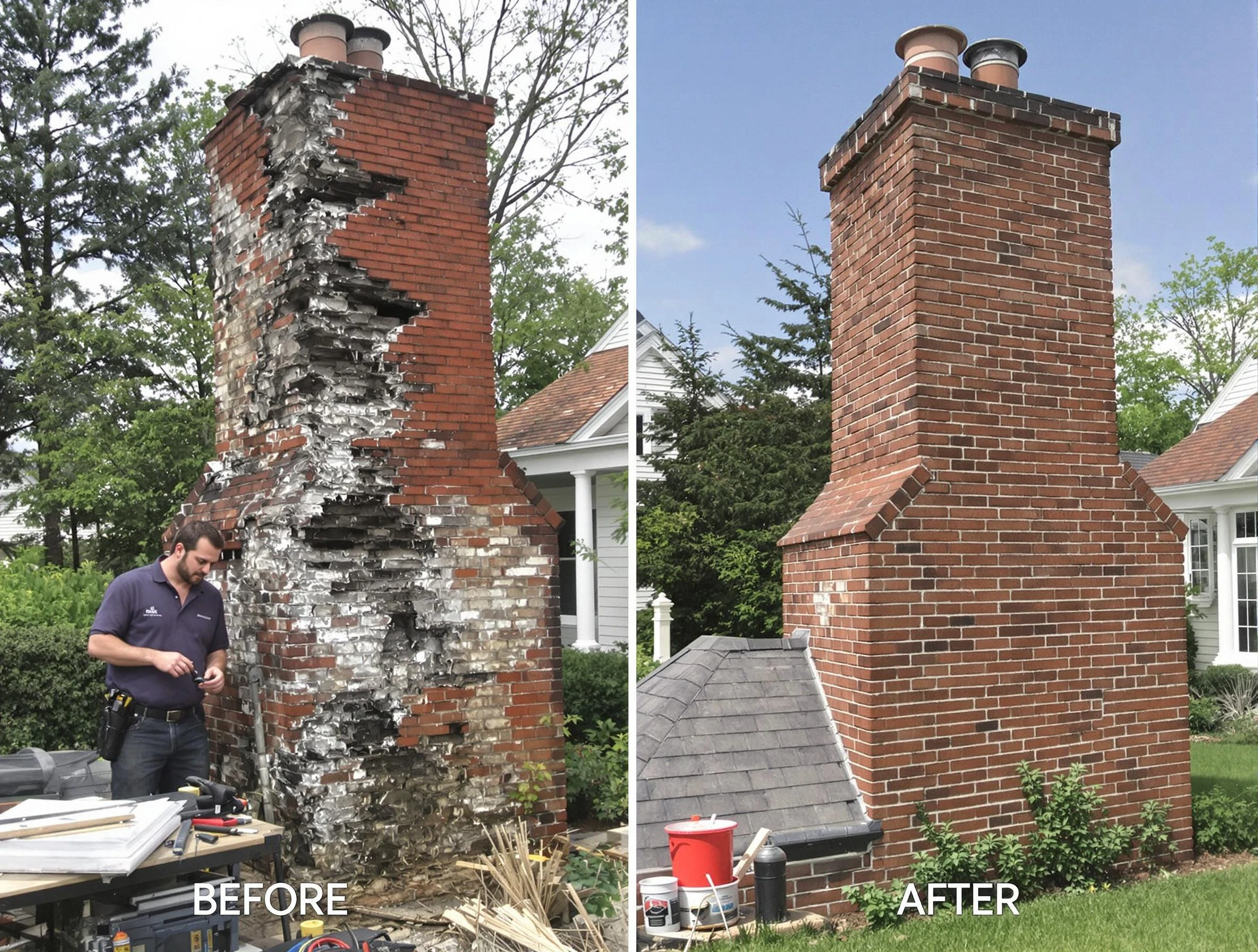 Vestavia Hills Chimney Sweep performing a full chimney restoration in Vestavia Hills, AL