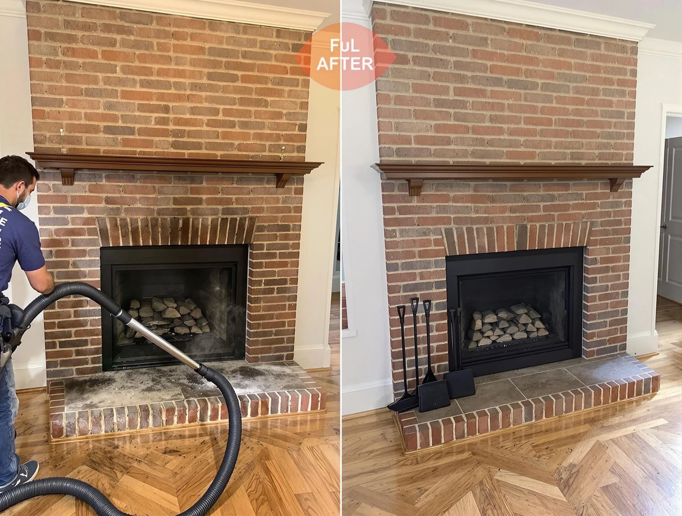 Vestavia Hills Chimney Sweep carefully sanitizing a fireplace in Vestavia Hills, AL