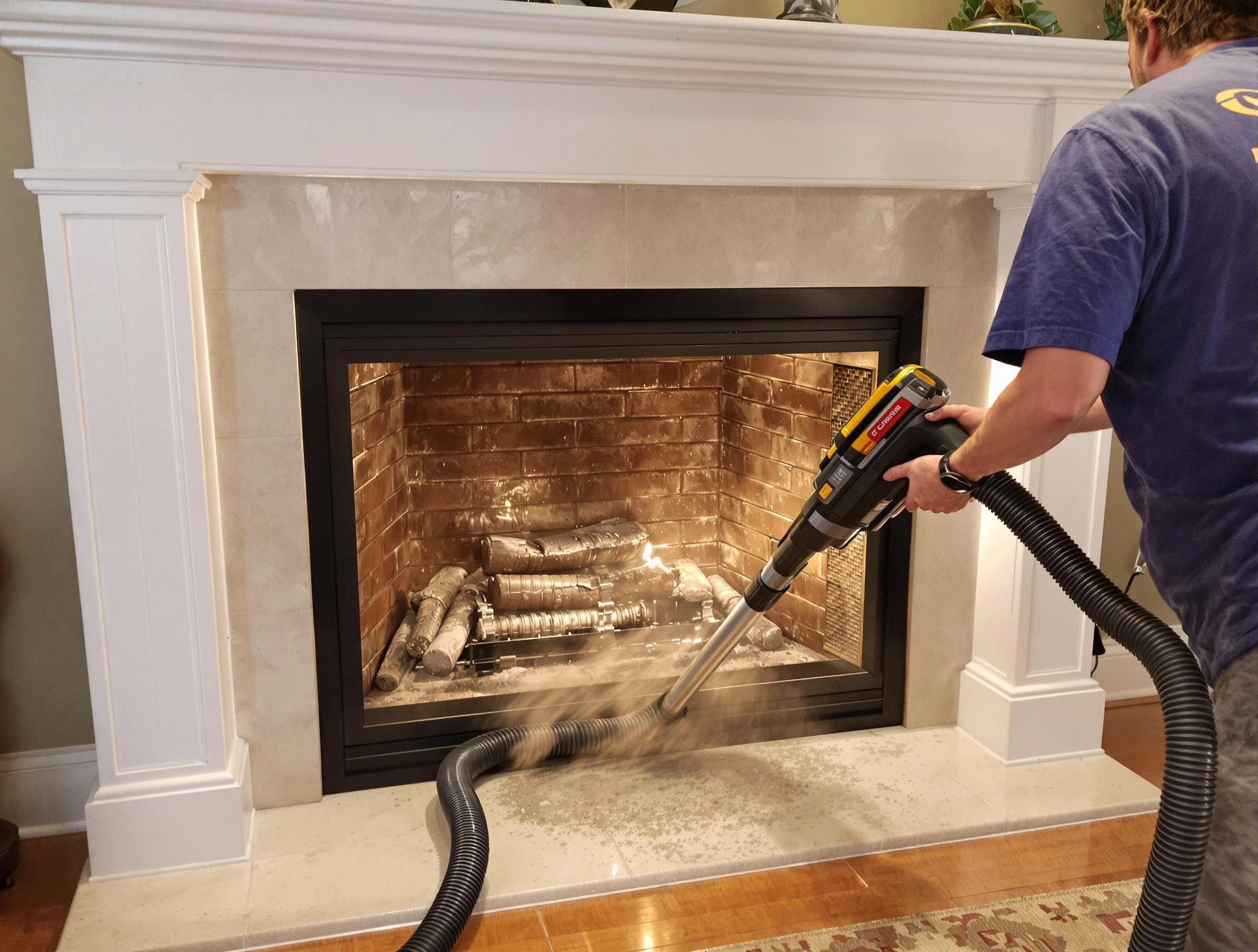 Fireplace cleaning performed by Vestavia Hills Chimney Sweep in Vestavia Hills, AL