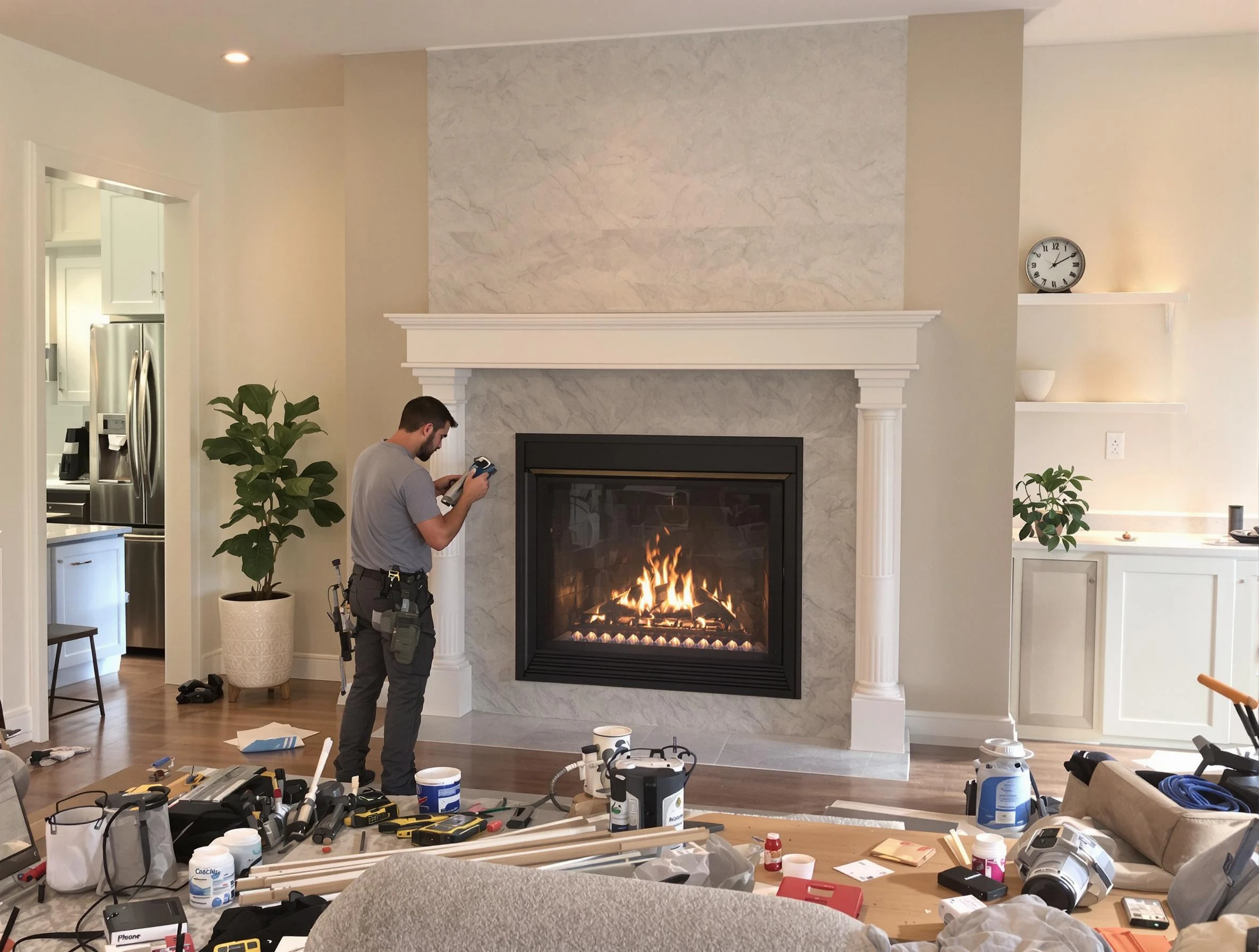 Newly installed fireplace by Vestavia Hills Chimney Sweep in Vestavia Hills, AL