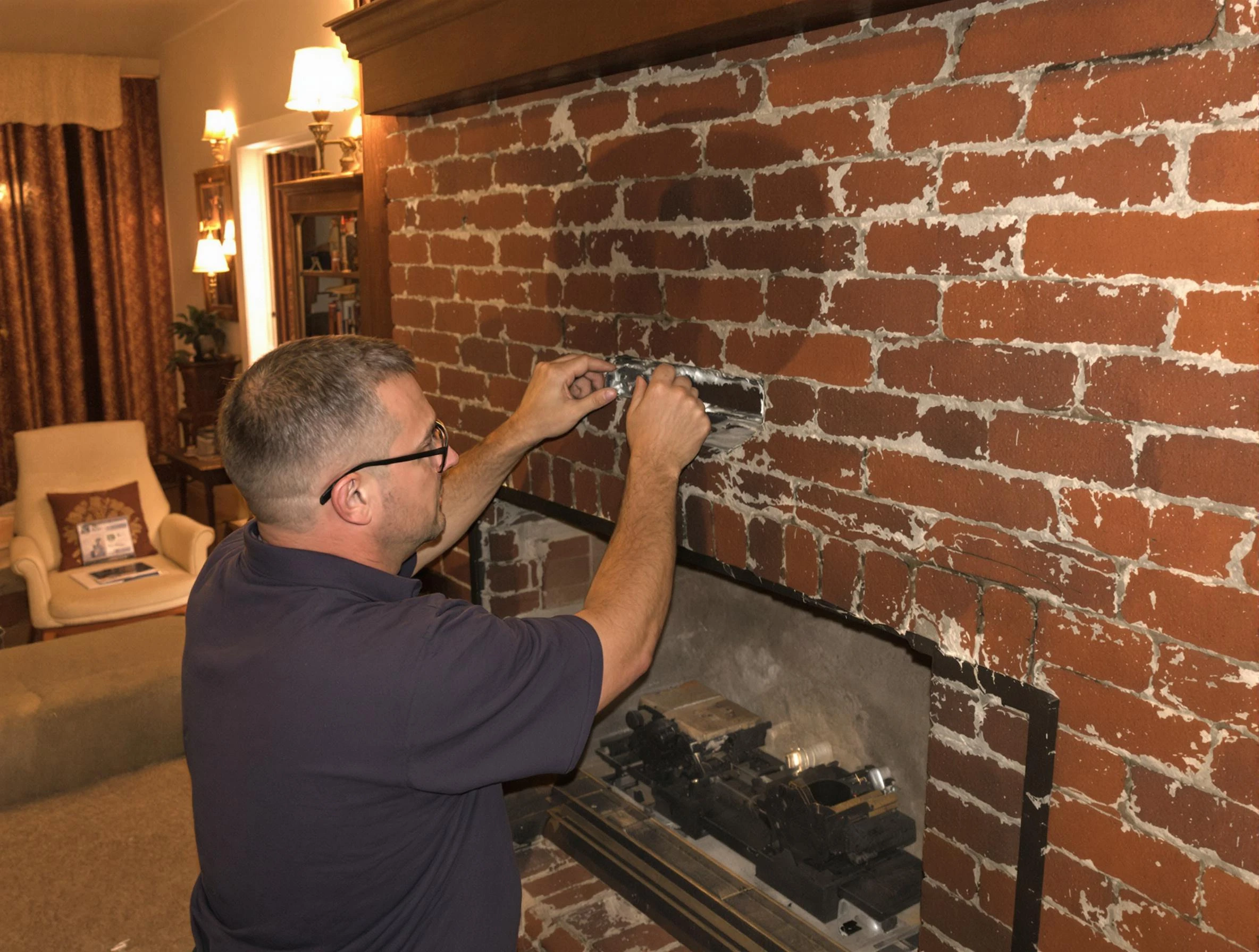 Vestavia Hills Chimney Sweep expert fixing a fireplace in Vestavia Hills, AL